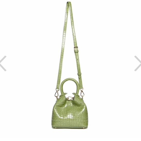 Elleme paris croc print bag green shoulder cross body mini - Picture 1 of 4